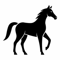 horse animals silhouette vector icon with white background
