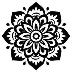 a vector of black and white color design of a mandala