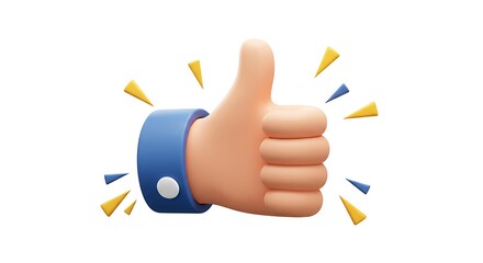 Showing a Thumbs Up Gesture Signifying Approval or Agreement