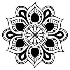 a vector of black and white color design of a mandala