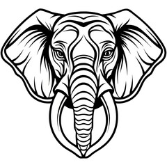 Obraz premium Elephant Line Art Drawing