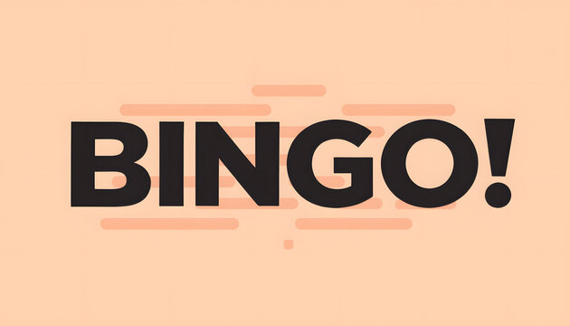 "Bingo Text in Minimalist Style on Orange Background"
