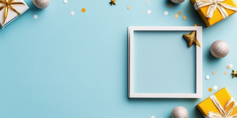 celebration postcard, colorful postcard with geometric shapes, toy images, confetti overlay, and a blank space for personalized message