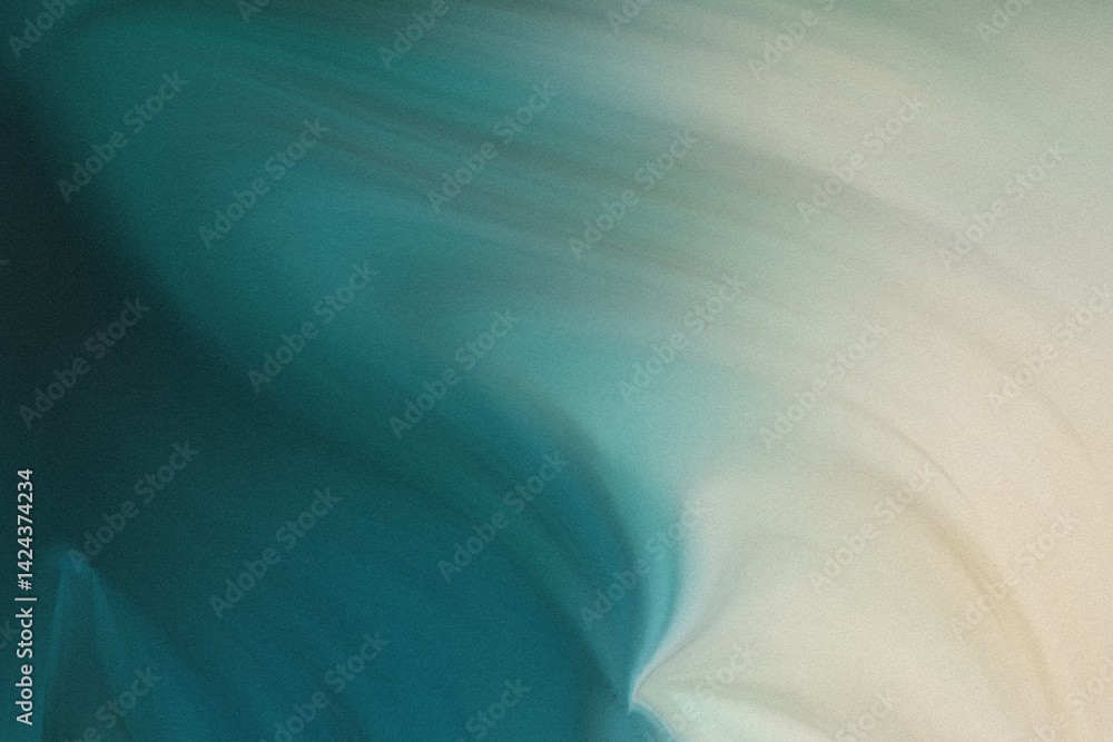 Poster an abstract view of a teal and beige colored background with smooth transitions and blurred textures
