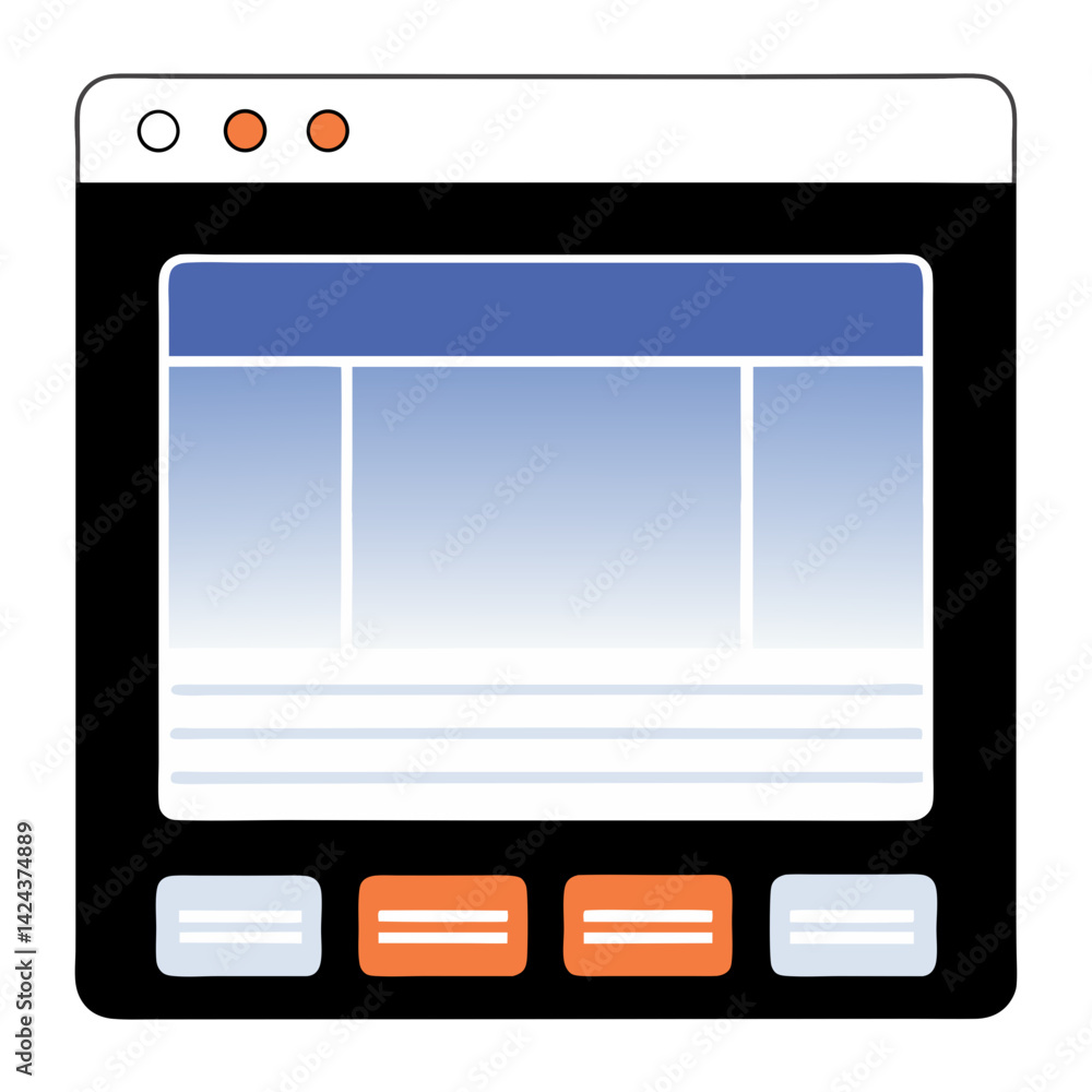 Poster a clean, modern website design featuring a simple, intuitive layout with a calming blue and gray col