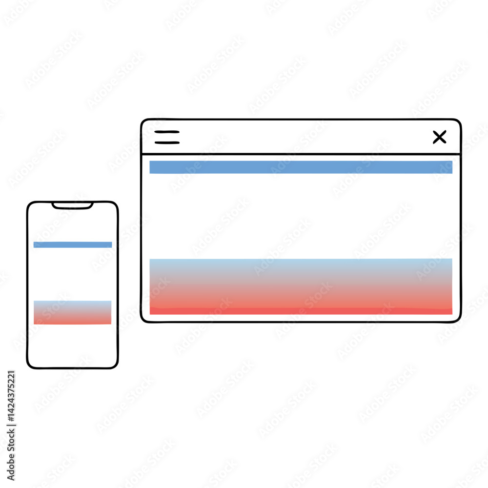 Poster a seamless digital experience across devices showcasing a responsive design with calming blue and wa