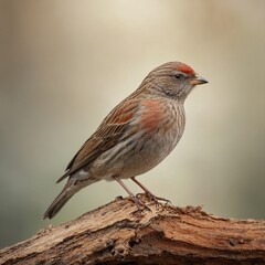  Linnet bird on piece of wood