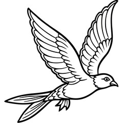 Obraz premium Minimalist Flying Bird Line Art