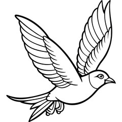 Obraz premium Minimalist Flying Bird Line Art
