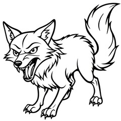 Obraz premium Cute Fox Line Art Illustration