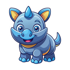 Fototapeta premium Cute cartoon rhinoceros