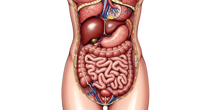 Human Body Digestive System Illustration Anatomy