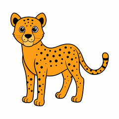 leopard cartoon isolated on white