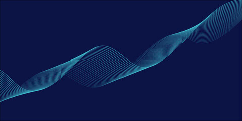 abstract colorful wave line background blue background.	
