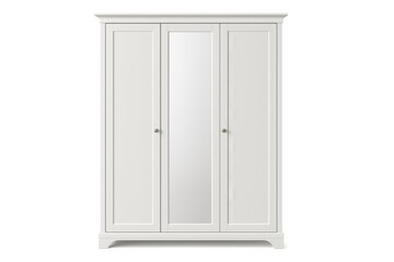 Stylish White Wardrobe With Mirrors Enhancing Organization in a Bedroom Space