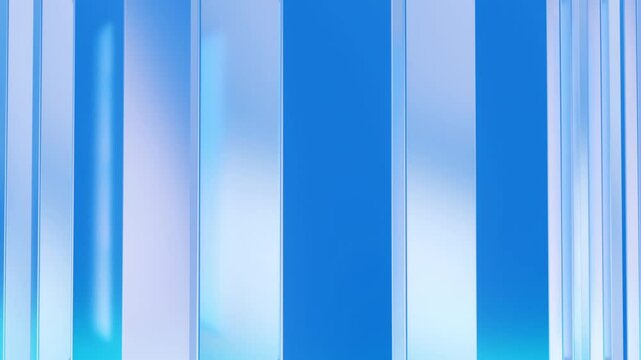 Minimalist abstract background featuring vertical blue glass-like stripes with soft light reflections, creating a modern and futuristic feel.