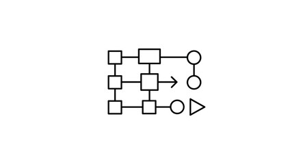 Flowchart diagram with arrows and blocks on white background