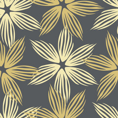 Elegant trendy vector ditsy floral seamless pattern design of beautiful abstract flowers and leaves. Foliage repeat texture background. Suitable for wallpaper, surface printing and textile