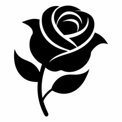 Rose icon vector on white background.