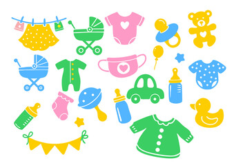 set of baby icons