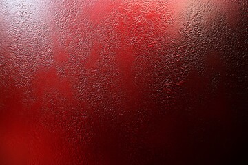 Deep Red Textured Surface with Water Droplets and Reflection in Macro Shot