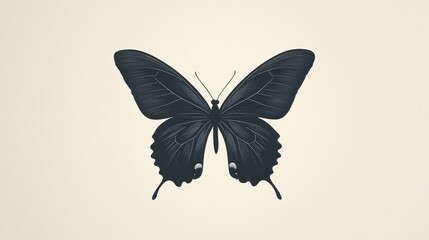 Obraz premium Elegant black butterfly illustration