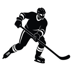 Hockey Player Fighting for the Puck