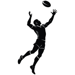 Rugby Player Catching High Ball