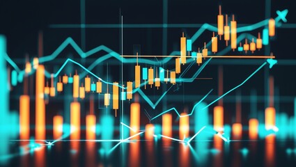 Naklejka premium Abstract Stock Market Volatility and Trends 