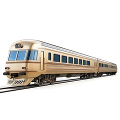 Fototapeta premium 3D Visualization of a Luxury Sleeper Train, Isolated on White Background