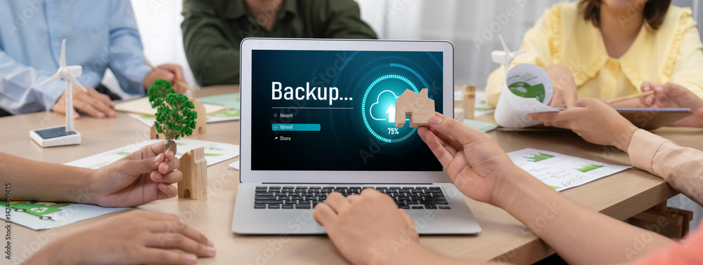 Poster backup storage data internet technology business concept. database storage cloud technology file dat