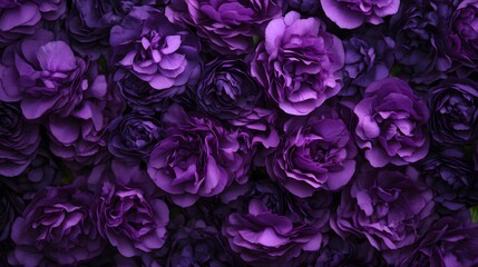 Vibrant Purple Flowers Bouquet Close Up AI Art