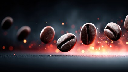 Coffee Beans in Motion: A Fiery Roast