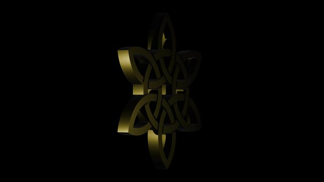 geometry celtic pattern animation on transparent background. 4K footage.