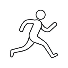 outline of running with white background