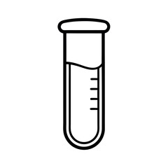 outline of test tube with white background