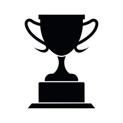 trophy black vector silhouette with white background
