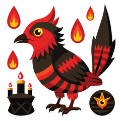  set of Oilbird shilhotee vector with white background