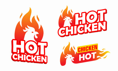 set of badge Hot Chicken Logo icon