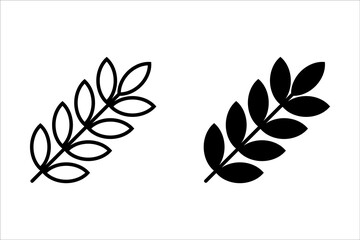 Carbohydrate icon. black outlined wheat grain symbol isolated on white background. 