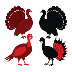  set of Turkey shilhotee vector with white background