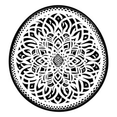 Abstract Circular Design in Black and White Style