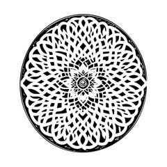 Monochrome Ornate Medallion with Radial Symmetry