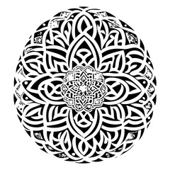 Monochrome Intricate Circle Ornamental Design