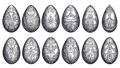 Ornate Easter Eggs Design Collection