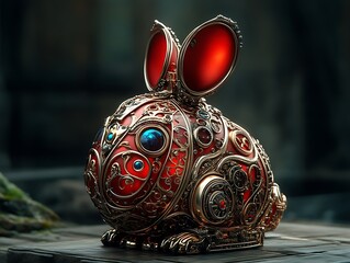 Ornate Rabbit, Decorative, Dark Background