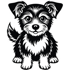 cute dog icon set 6 vector on white background 