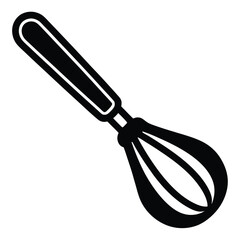 Obraz premium A stainless steel whisk, a metal kitchen utensil isolated on white, is a cooking tool