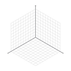 Isometric 3D Coordinate Grid with Axes