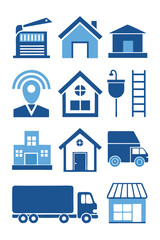 Home Services and Delivery Icons Vector Set Illustration